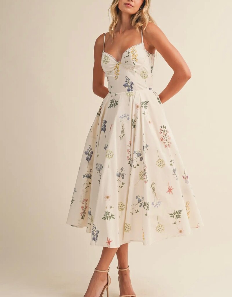 klesis Klesis Floral Bustier Midi Dress