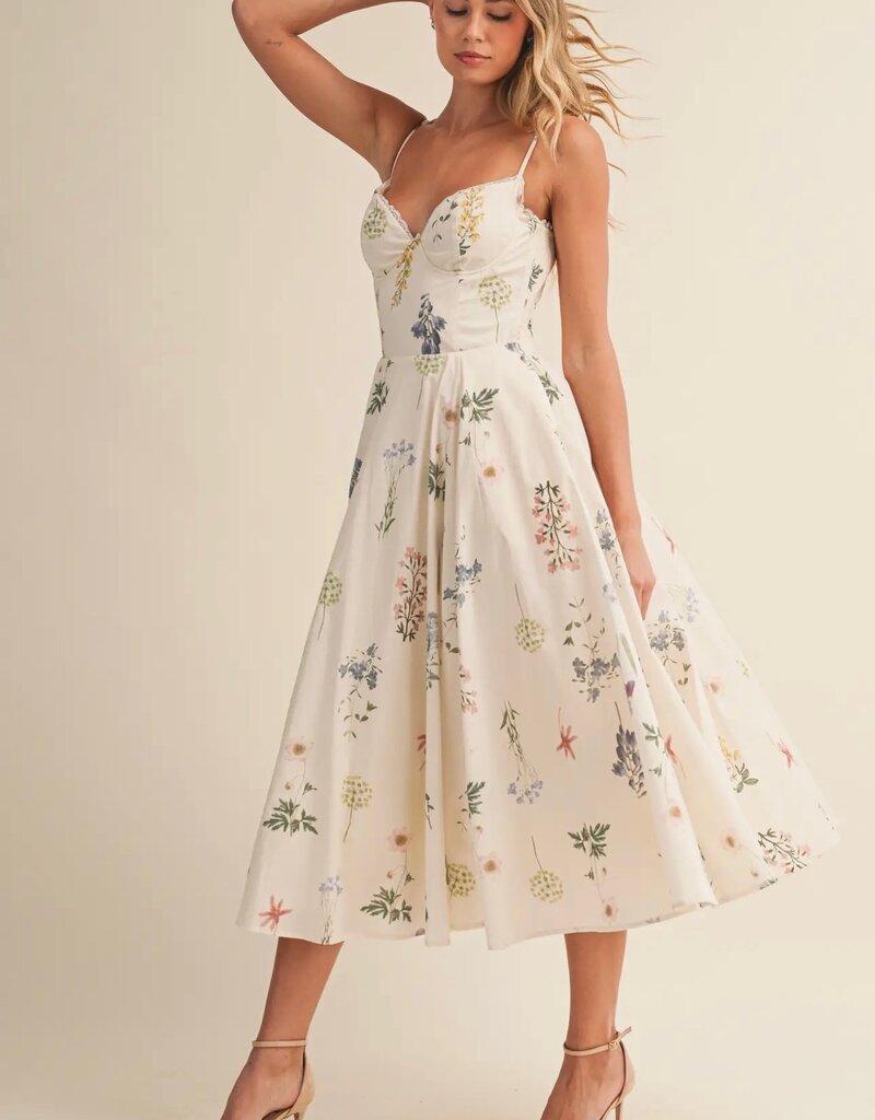 klesis Klesis Floral Bustier Midi Dress