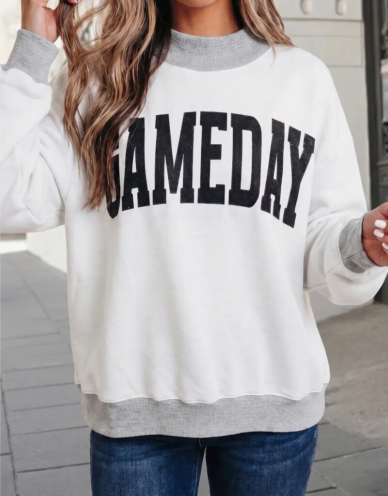 Football/Game Day Reversible Mock Neck Swwatshirt