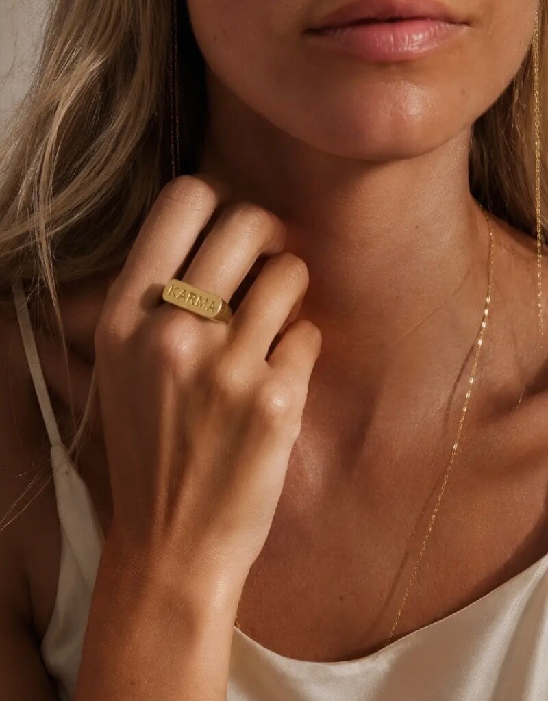 Anokhi Green Anokhi Green- Karma Ring-Gold Signet Ring
