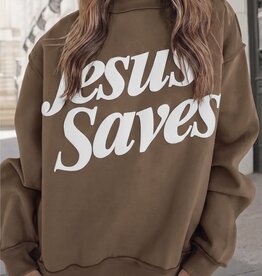 faire Jesus Saves Mock Neck Sweatshirt