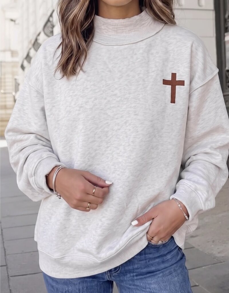 faire Christian Faith Mock Neck Reversible Sweatshirt