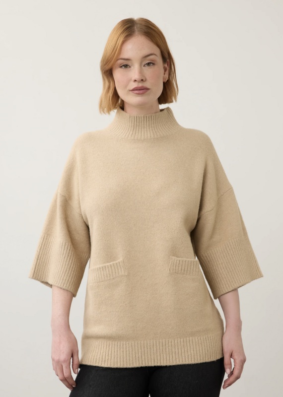FDJ FDJ 1189223 Mock Neck Lightweight Sleeve Sweater