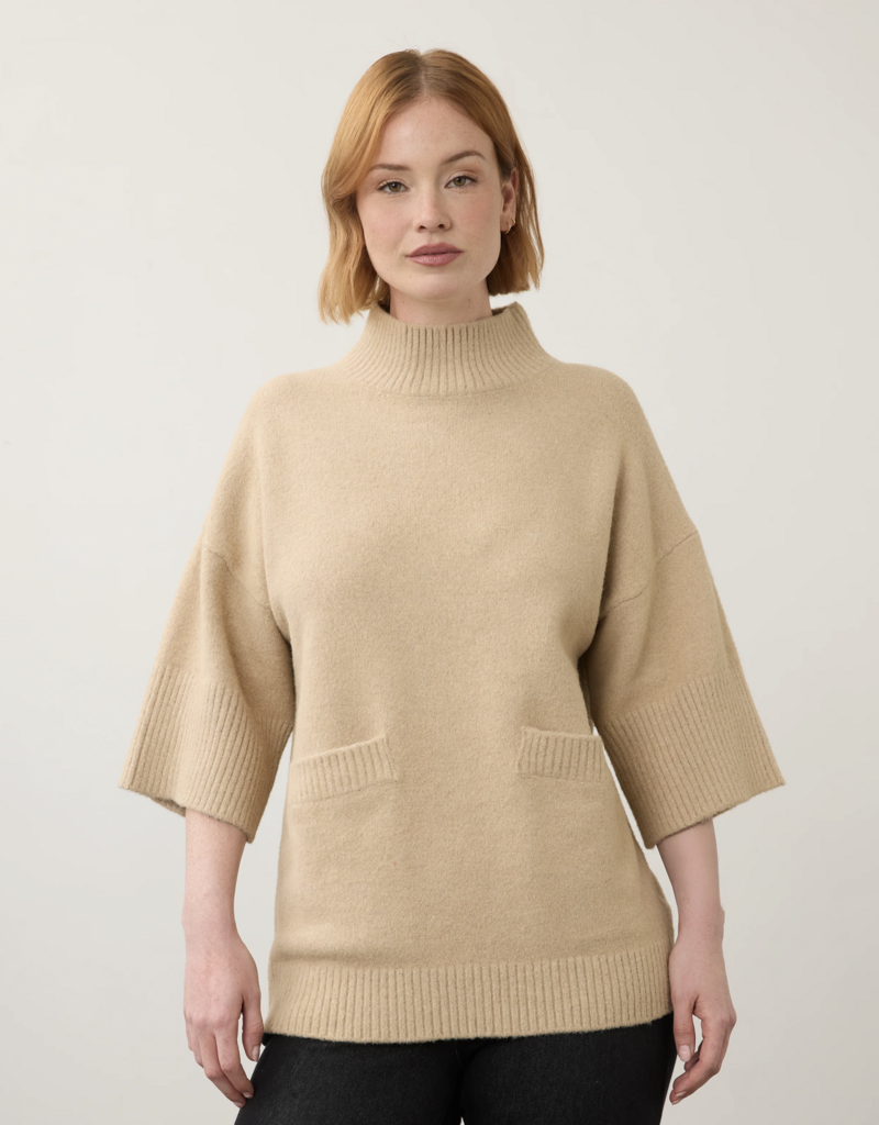 FDJ FDJ 1189223 Mock Neck Lightweight Sleeve Sweater