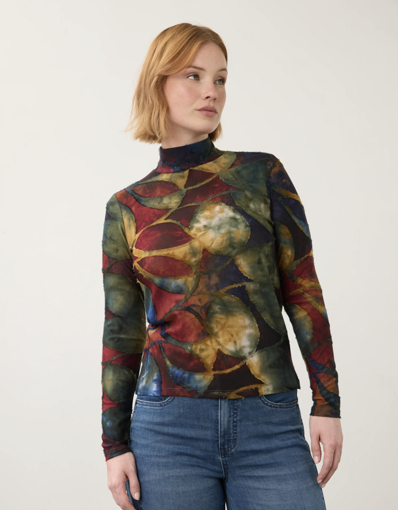 FDJ FDJ 3642126 Long Sleeve Mock Neck Top