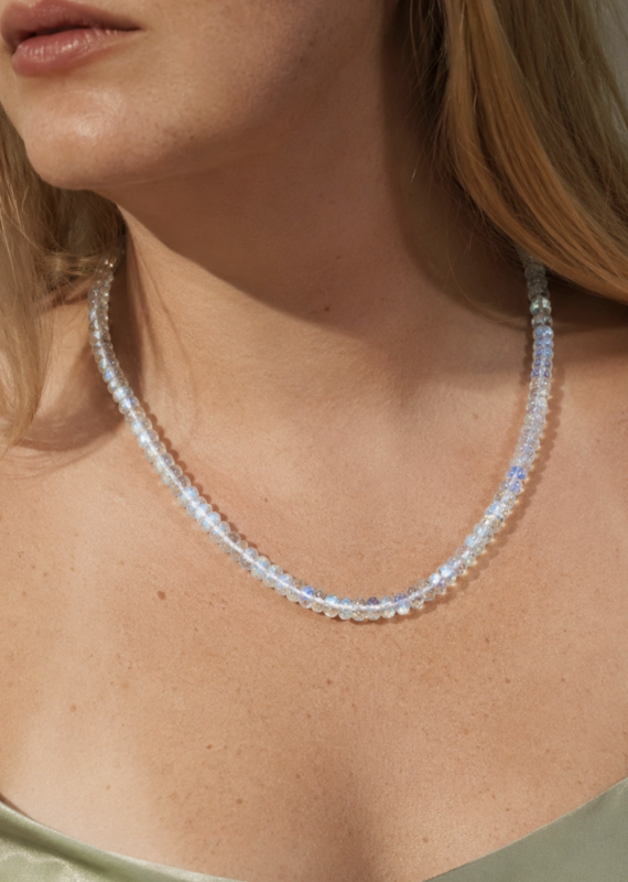 Anokhi Green Anokhi Green- Moonstone Protection Beaded Necklace
