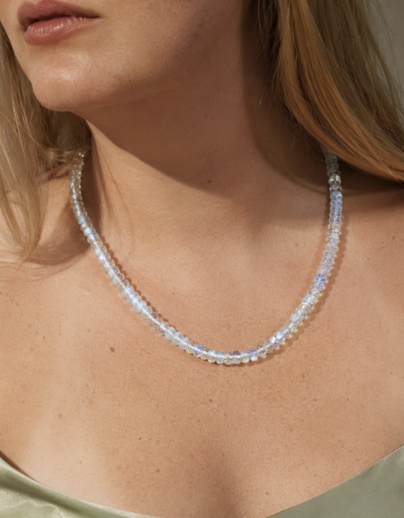 Anokhi Green Anokhi Green- Moonstone Protection Beaded Necklace