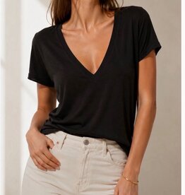 Noend Denim Supima Cotton Deep V-Neck Tee