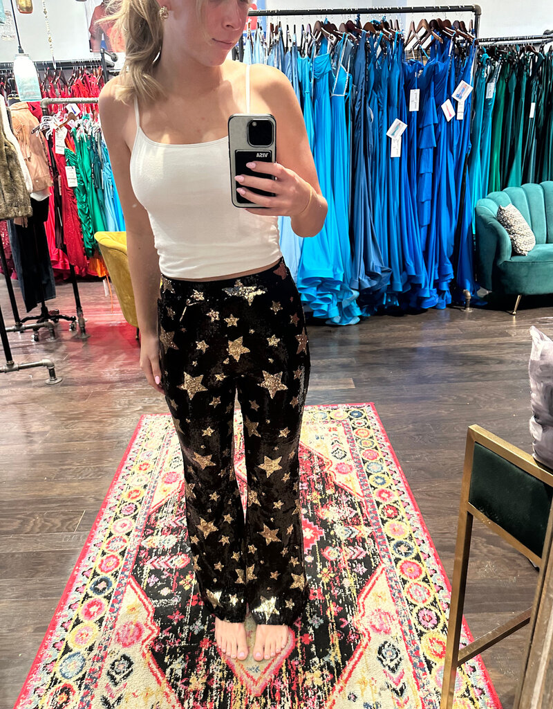 Main Strip Main Street Star Sequin Pant L Black