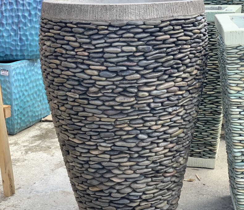 Tall Tapered Round Pebble Planter Large N
