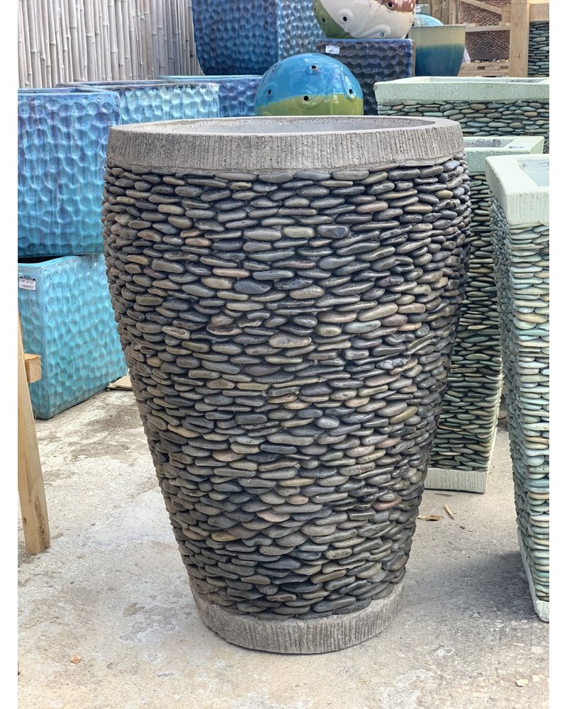 Tall Tapered Round Pebble Planter Large N