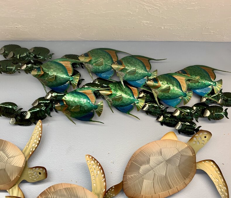 Angelfish School With Tangs