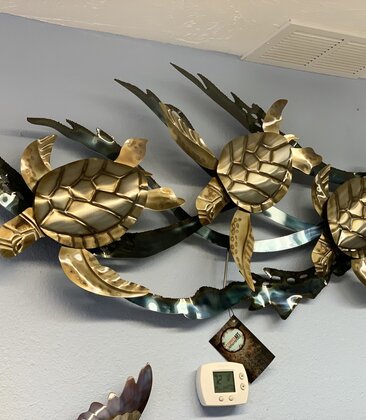 Sea Turtle Kelp Metal Wall Art