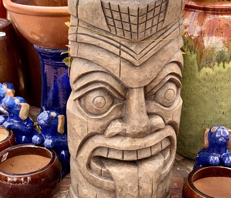 36" LAUGHING TONGUE TIKI FACE 155 LBS