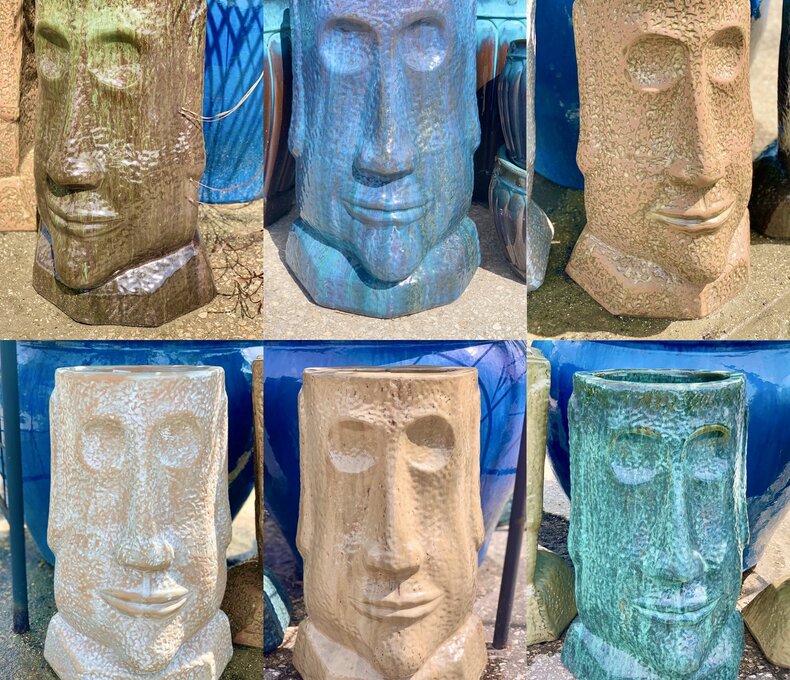 Rapa Nui Head Planter  Large AC