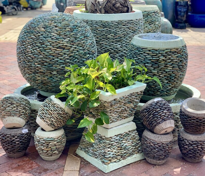Pebble Sphere Fountain Jade