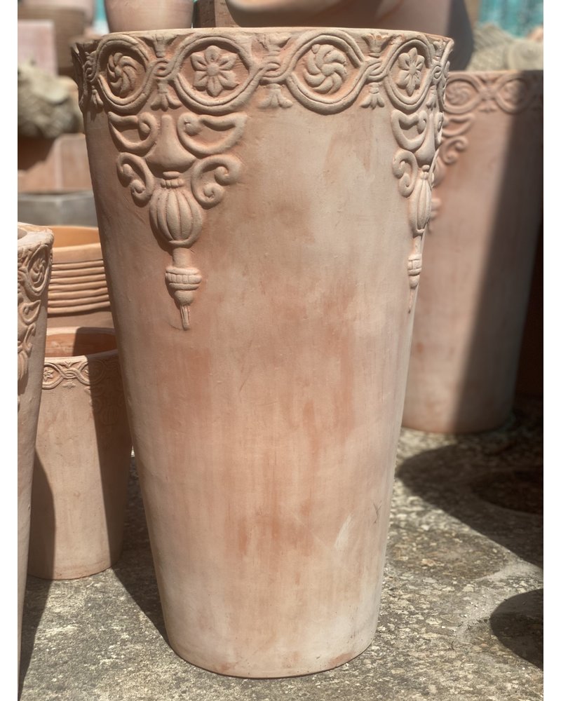 Terracotta Tall Tapered Egyptian Planter Large