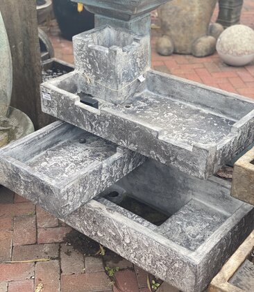Stacked Rectangle Fountain with Lights 406lbs FM