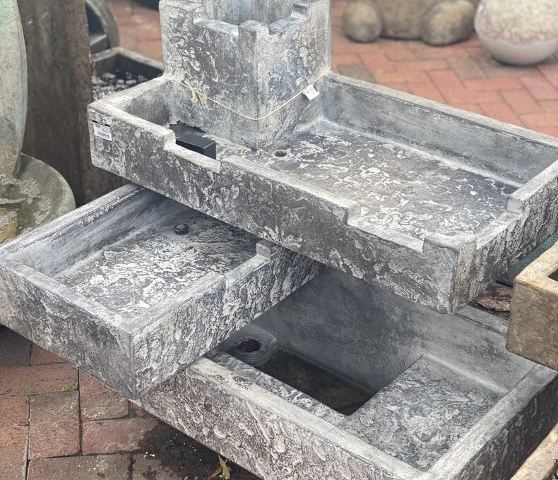 Stacked Rectangle Fountain with Lights 406lbs FM