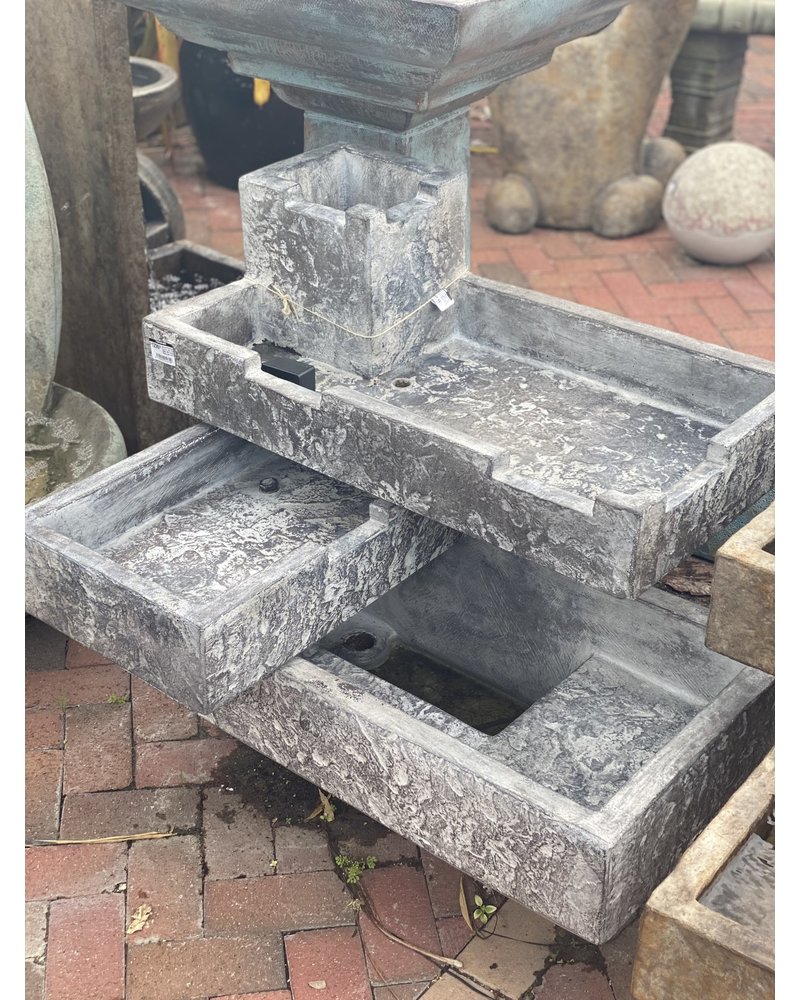 Stacked Rectangle Fountain with Lights 406lbs FM