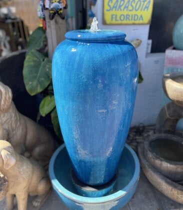 LB NAPLES FTN SM COMPLETE AQUA W/ LIGHT KIT