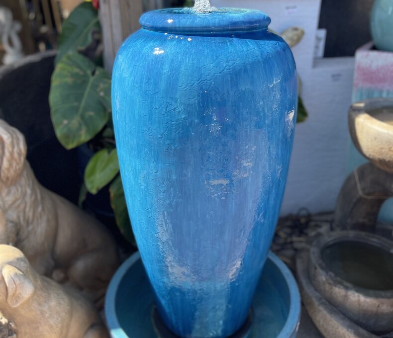 LB NAPLES FTN SM COMPLETE AQUA W/ LIGHT KIT