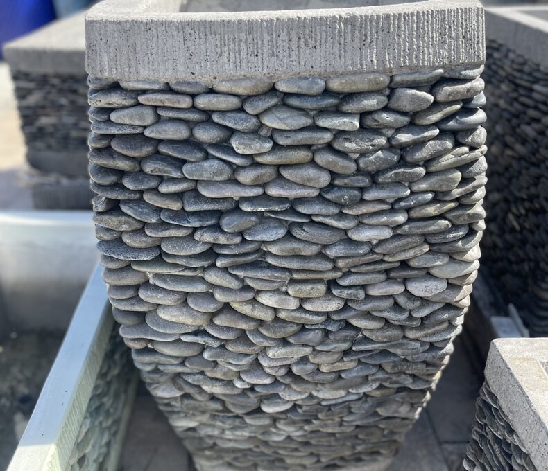 Milan Tall Rounded Square Pebble Planter Large N