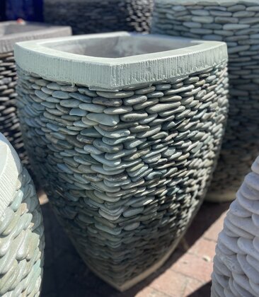 Milan Tall Rounded Square Pebble Planter J