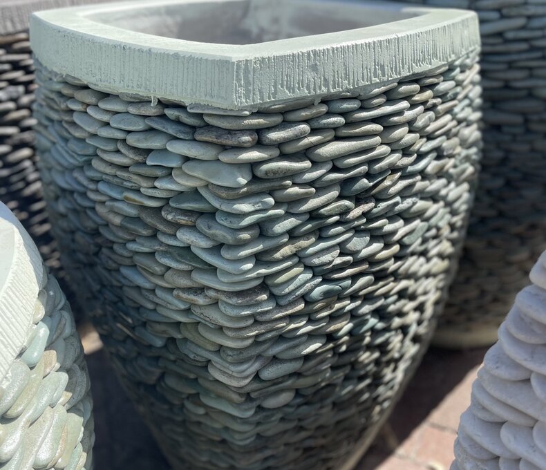 Milan Tall Rounded Square Pebble Planter J