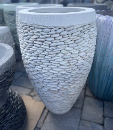 Tall Tapered Round Pebble Planter Medium W