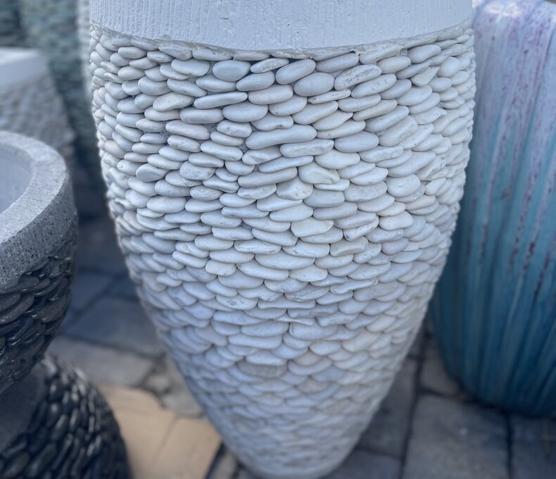 Tall Tapered Round Pebble Planter Medium W