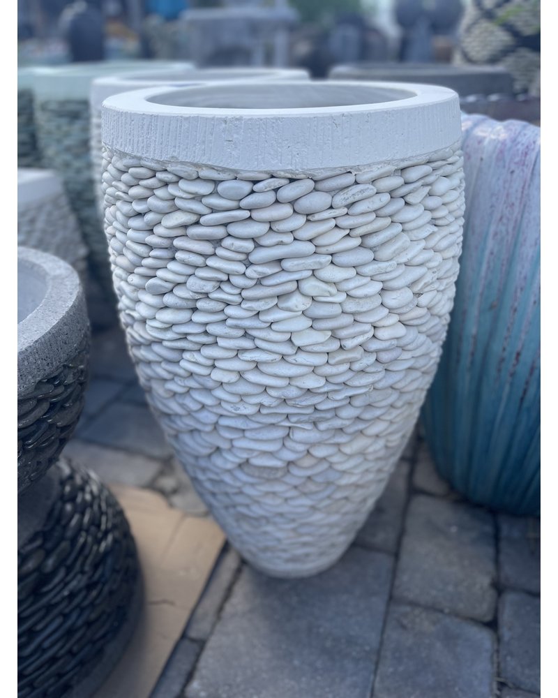 Tall Tapered Round Pebble Planter Medium W