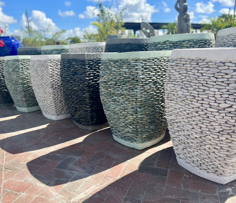 Milan Tall Rounded Square Pebble Planter J