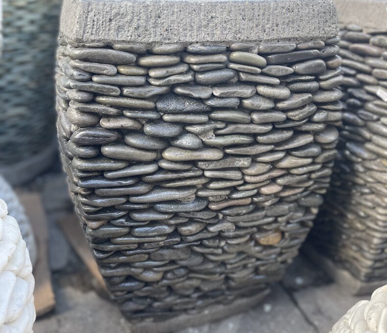 Milan Tall Rounded Square Pebble Planter Small N