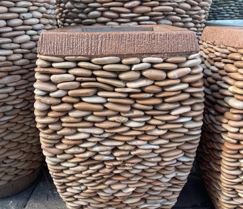 Milan Tall Rounded Square Pebble Planter Small R