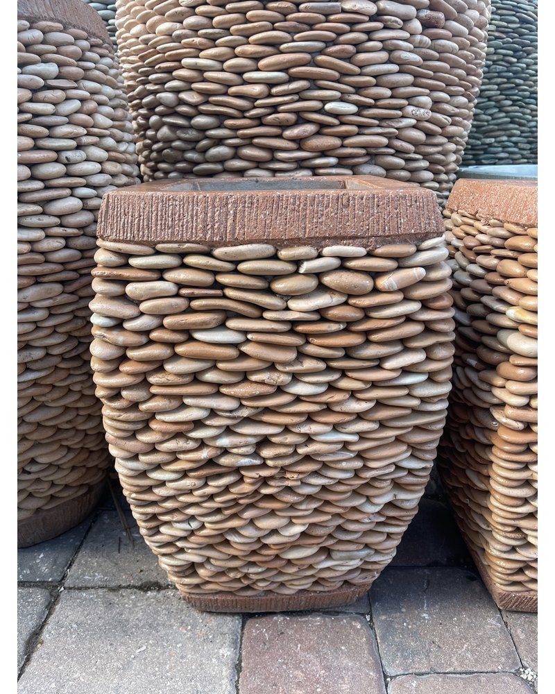 Milan Tall Rounded Square Pebble Planter Small R