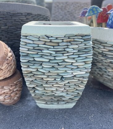 Milan Tall Rounded Square Pebble Planter Small J
