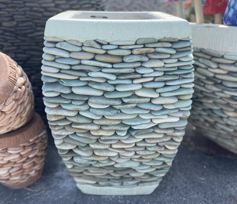Milan Tall Rounded Square Pebble Planter Small J