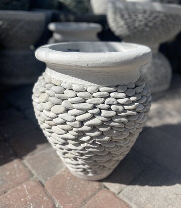 Garden Rolled Rim Pebble Planter Small W