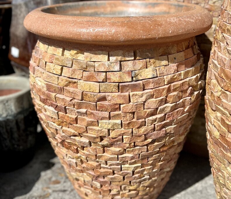 Garden Rolled Rim Slate Planter Medium SR