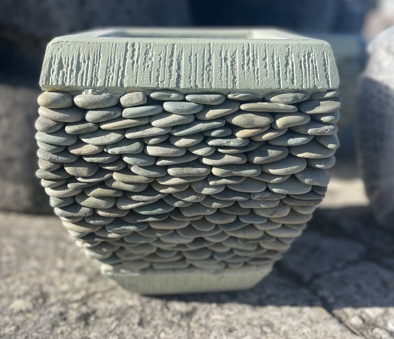 Short Rounded Square Pebble Planter XS J
