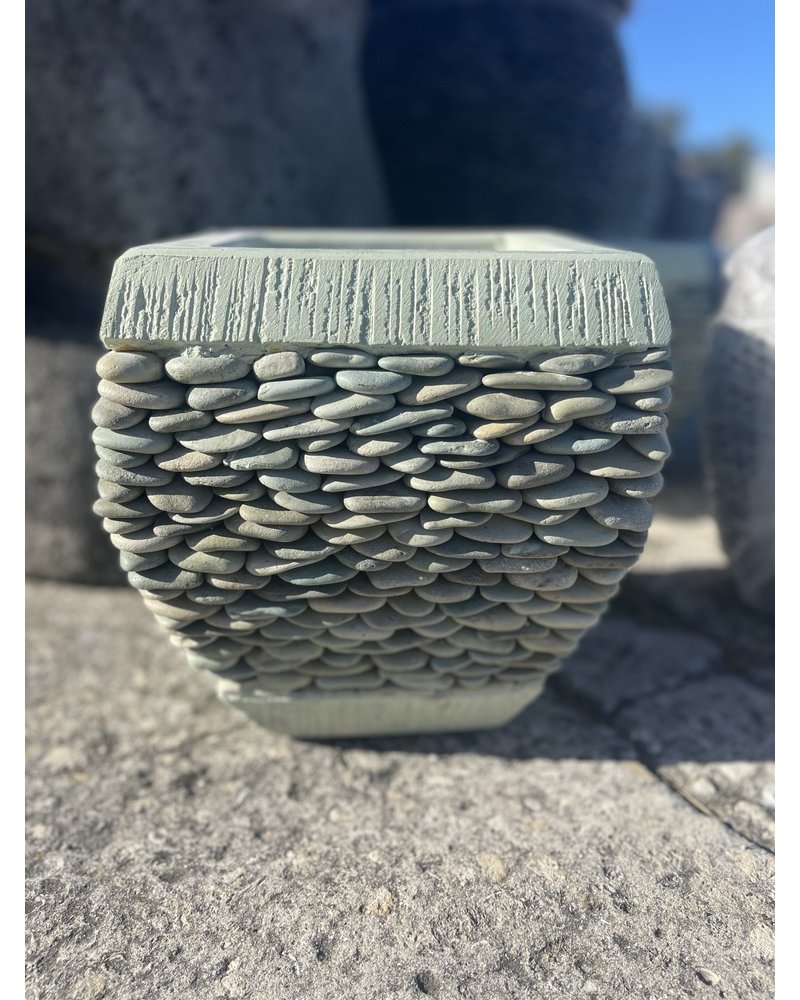 Short Rounded Square Pebble Planter XS J