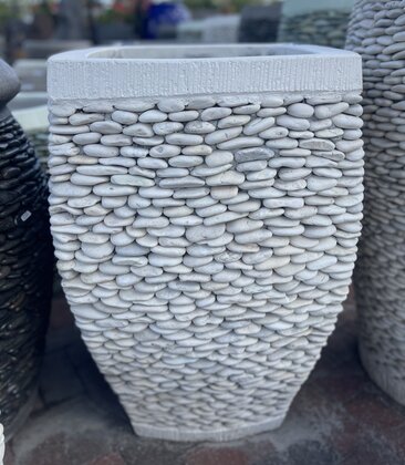 Milan Tall Rounded Square Pebble Planter Large W