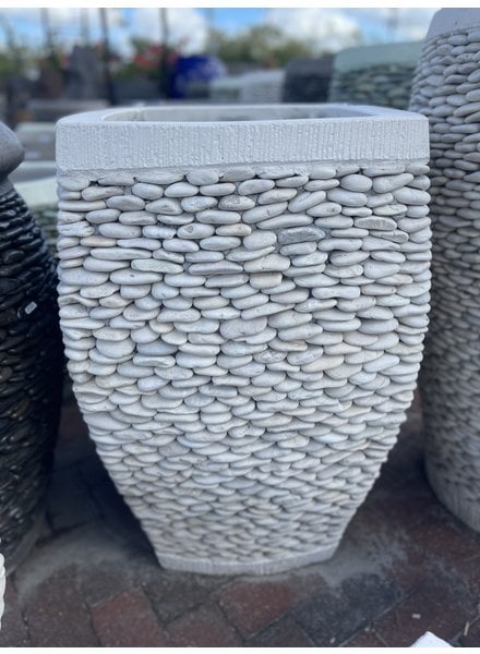 Milan Tall Rounded Square Pebble Planter Large W