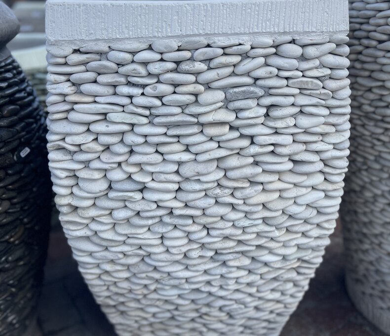 Milan Tall Rounded Square Pebble Planter Large W