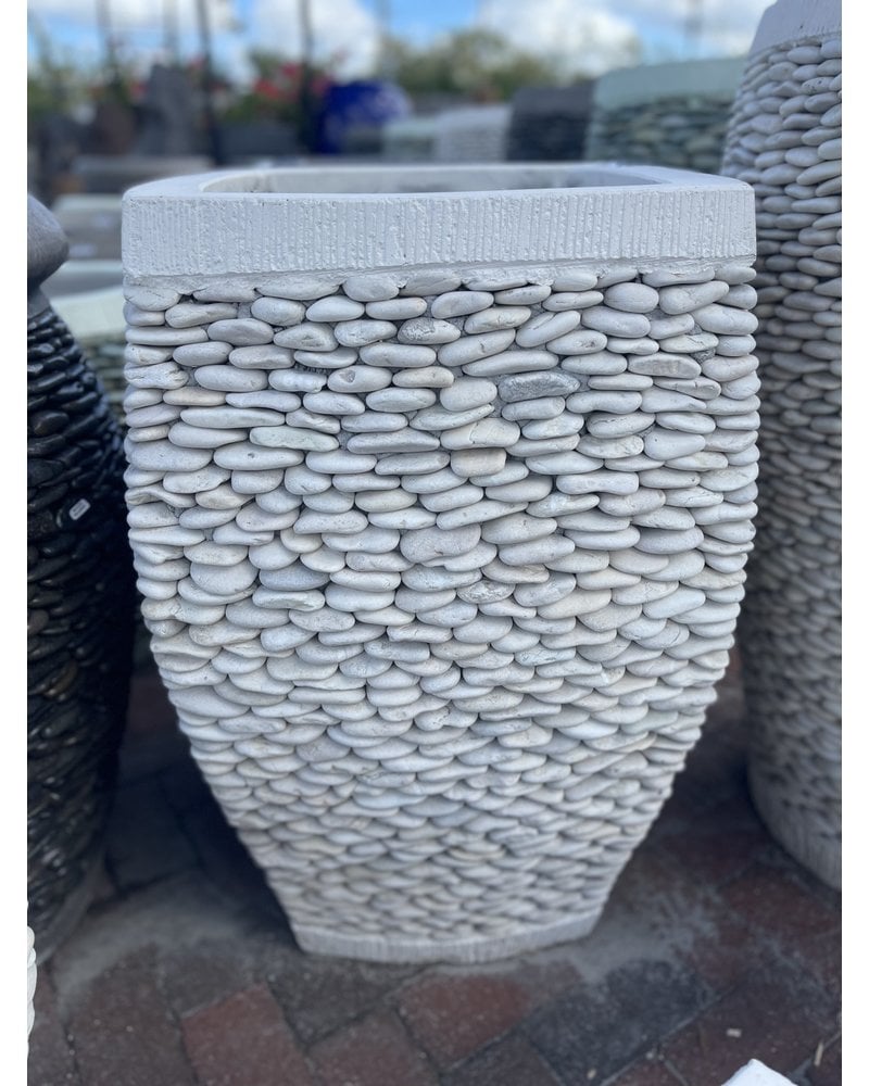 Milan Tall Rounded Square Pebble Planter Large W