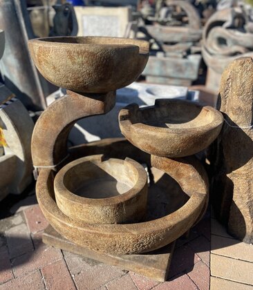 Three-Bowl Waterfall Fountain  with Lights 390lbs RL