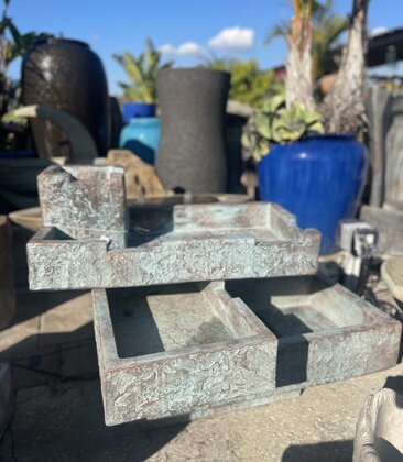 Stacked Rectangle Fountain with Lights 406lbs BP