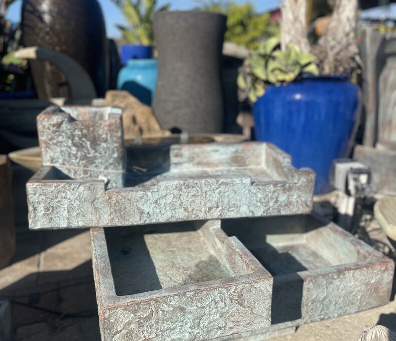 Stacked Rectangle Fountain with Lights 406lbs BP