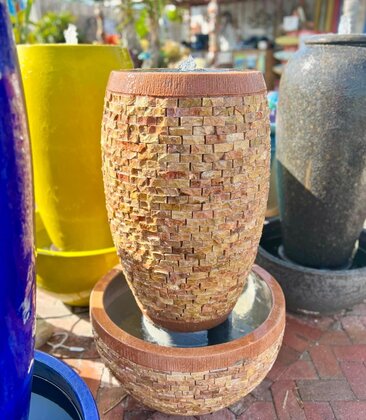Tall Slate Barrel Fountain Medium R